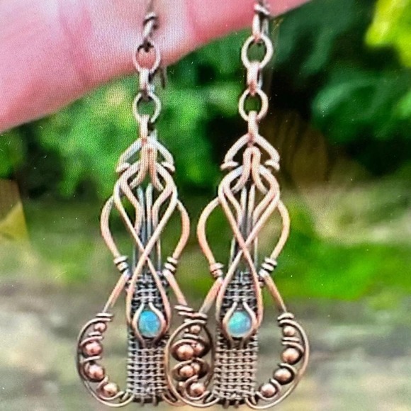 Experience Unique Elegance with Our Handcrafted Bohemian Copper Wire-Wrapped - Picture 7 of 8